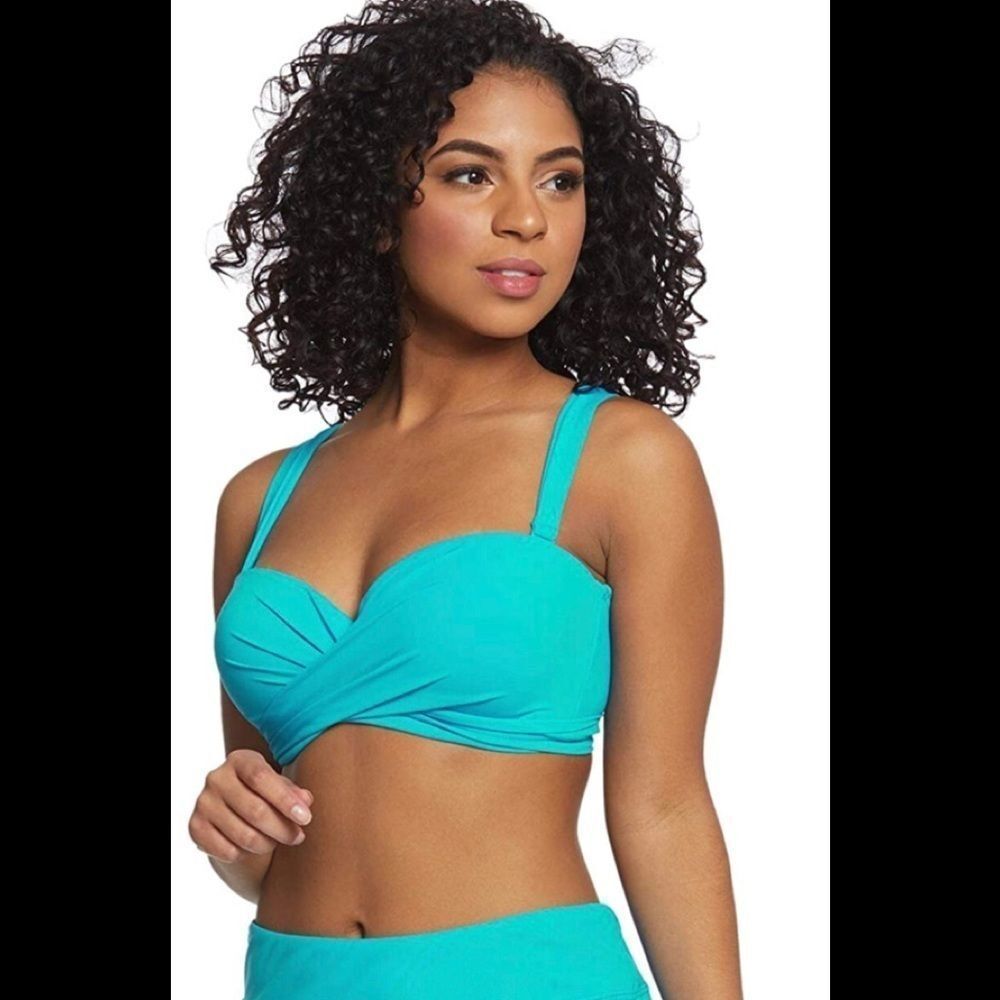 COCO REEF 5-way Bra Sized teal bikini top. 32/34D - Picture 3 of 11